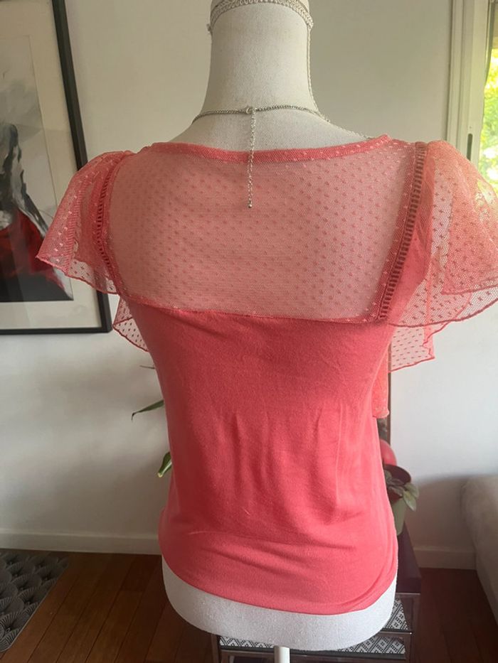 Blouse chic rose manches papillon plumetis NafNaf - photo numéro 6