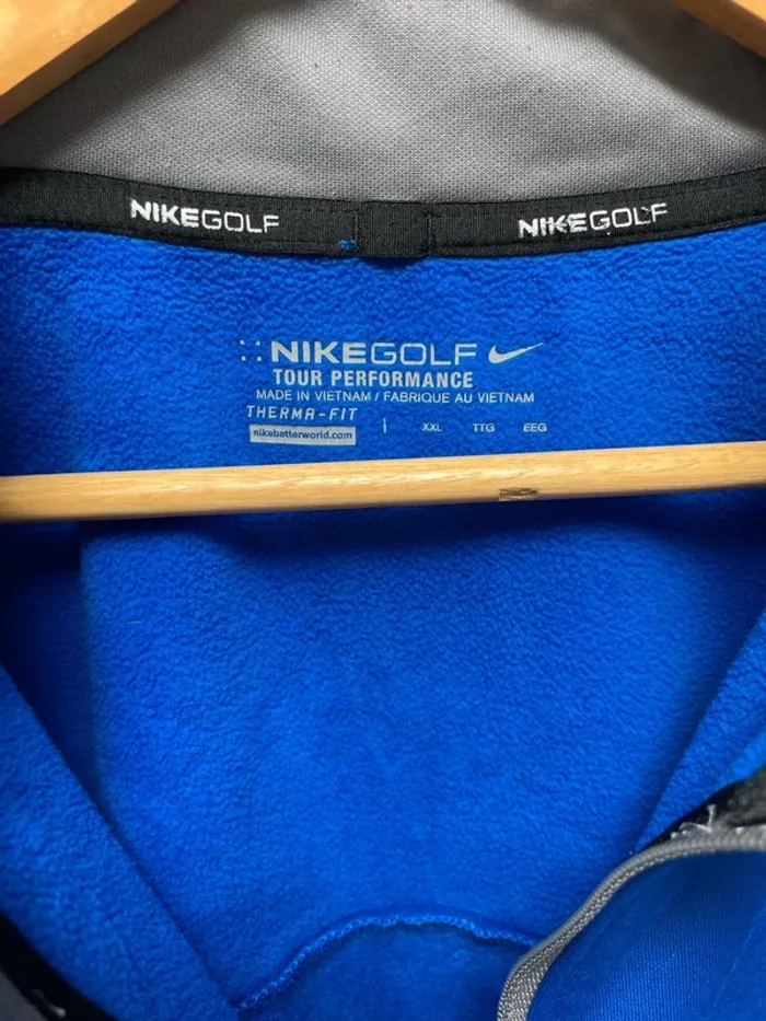 Nike Golf Tour Performance Therma-Fit Blue Pullover 1/4 Zip Athletic Jacket Mens Size XXL - photo numéro 4