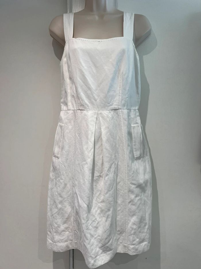 Robe blanc cassé Caroll  taille 38 lin et coton