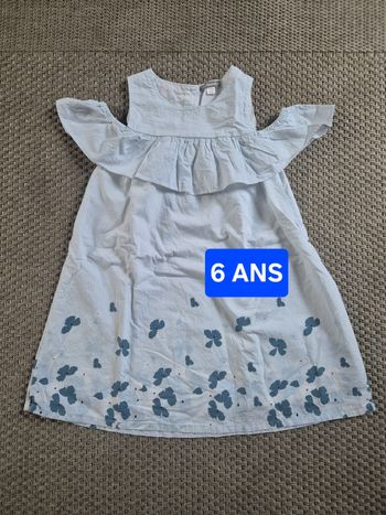 Robe cérémonie fleurs bleues - 6 ans