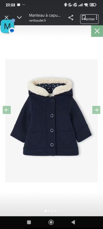 Manteau hiver 12 mois fille 