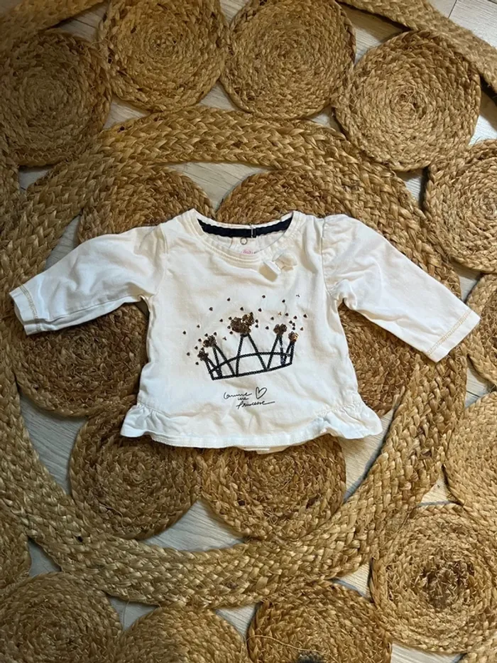 Tee shirt manches longues fille 3 m’ois Gemo