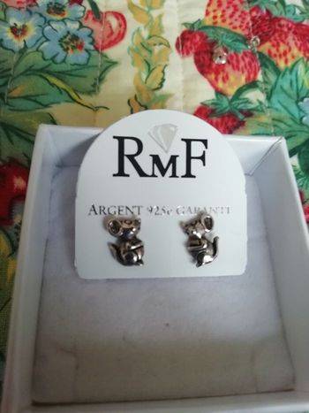 Puces d'oreilles argent 925 souris