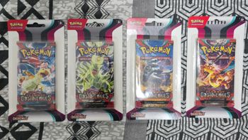 Artset de 4 Boosters Sous Blisters Flammes Obsidiennes EV3 Pokémon 