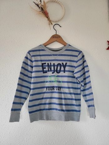 Pull garçon Okaidi 8 ans rayures motif vélo