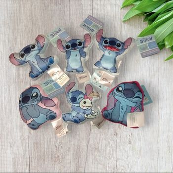 Lot de 6 petites peluches coussins stitch disney