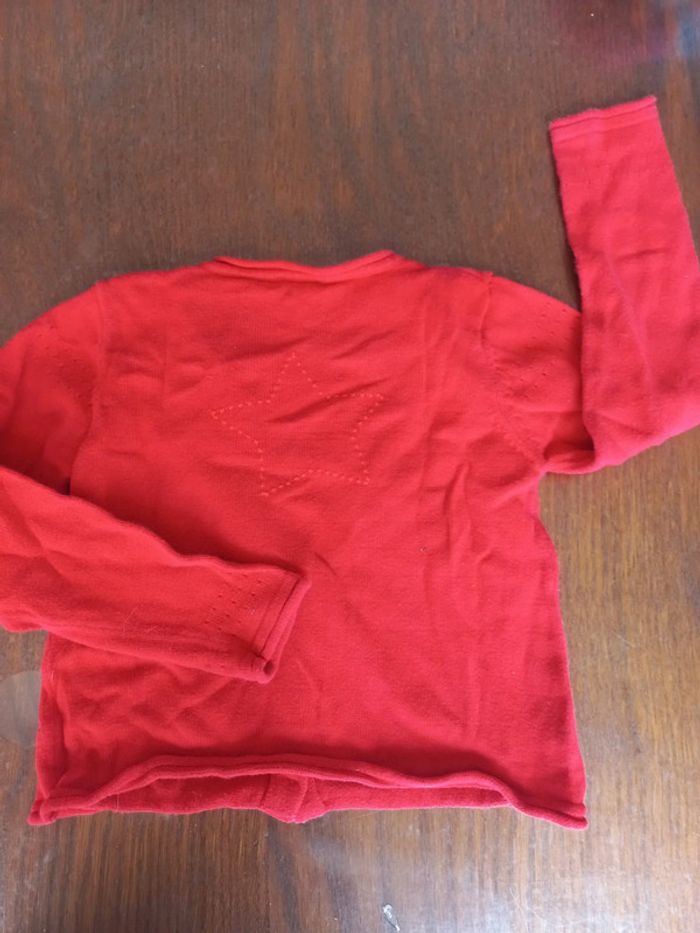 Gilet rouge grain de blé  36mois 98cm - photo numéro 2