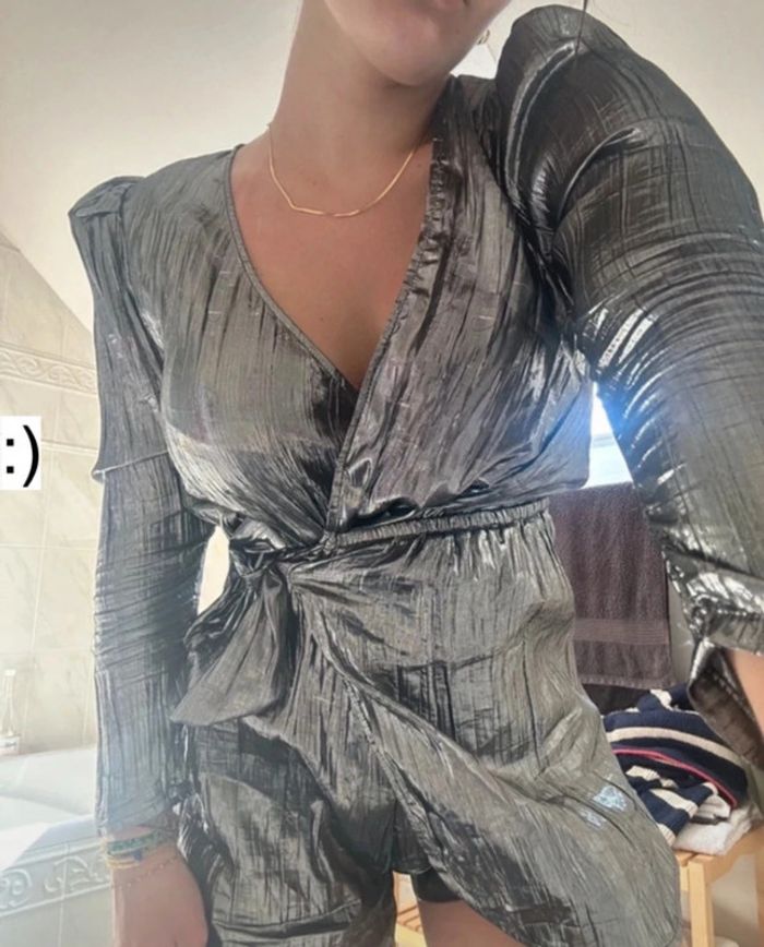 Combi-short argentée H&M taille M/38 - photo numéro 7