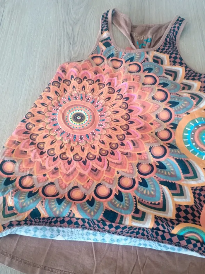 Débardeur imprimé mandala multicolore desigual – Taille L - photo numéro 5
