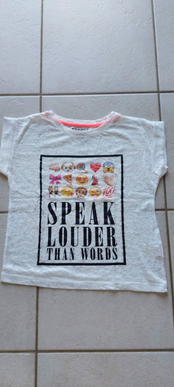 Short + tee-shirt smiley 8-9 ans. Très bon état - photo numéro 2