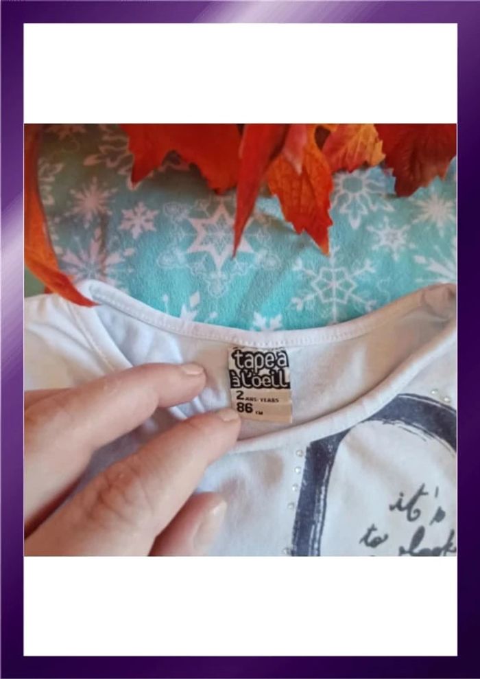 T-shirt blanc TAO 2 ans très bon état - photo numéro 3