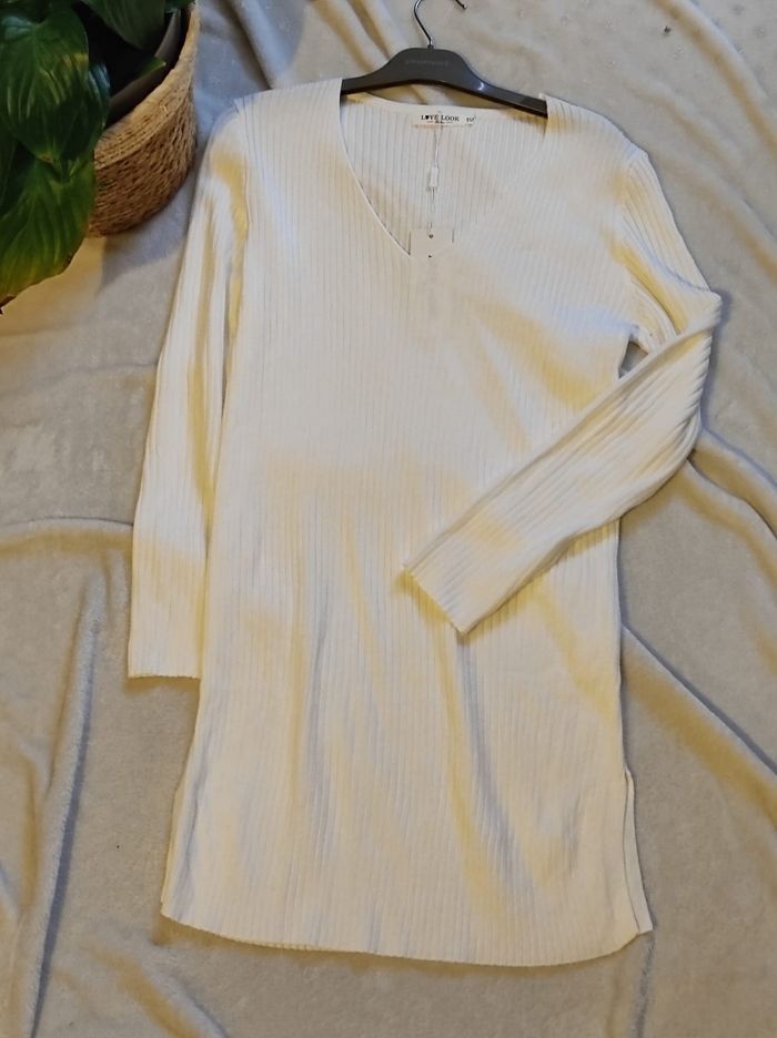 Pull long taille unique