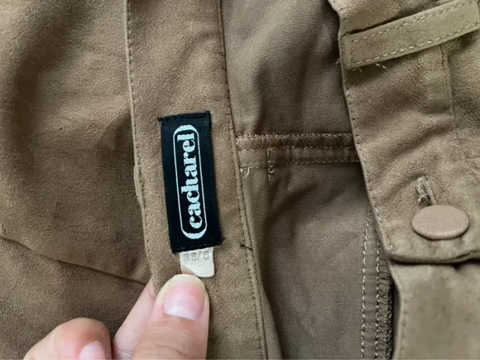 Pantalon peau de pêche vintage camel Cacharel - photo numéro 8