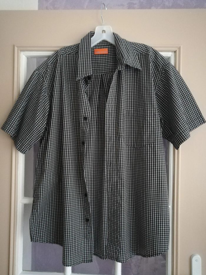 Chemise manches courtes à carreaux homme