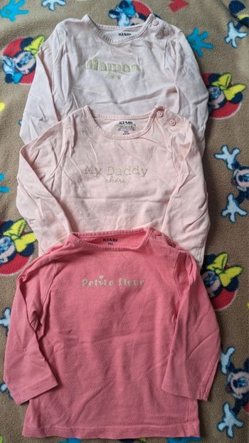Lots de 3 T-shirt manches longues bébé 9mois