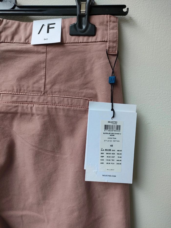 pantalon chino taille semi haute selected 40 42 - photo numéro 3
