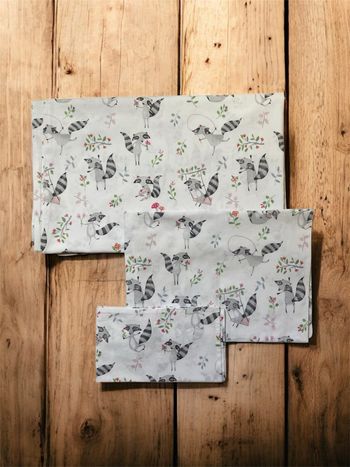 Parure de lit bébé Zara Home raton laveur fleurs champignons très bon état