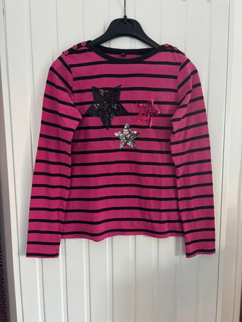 Tee-shirt manche longue fille pailleté 12 ans