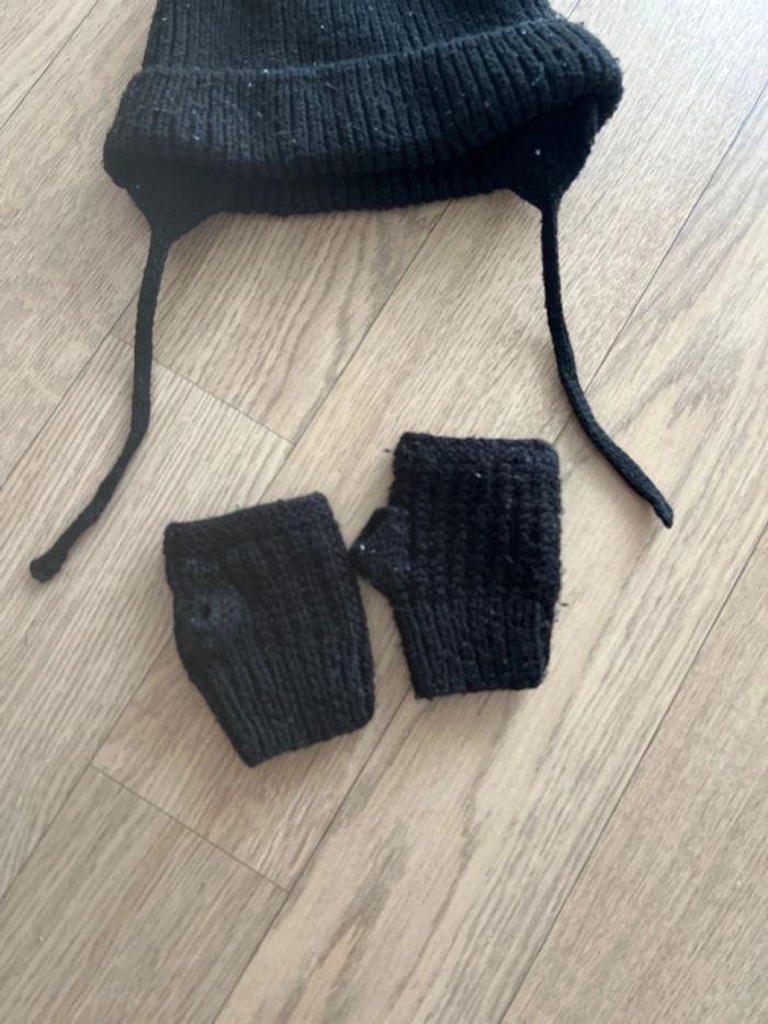 Bonnet + mitaine taille 2/3 ans bonne etat zara Noir - photo numéro 2
