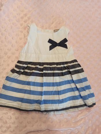 Robe été rayée blanche et bleu 3 mois