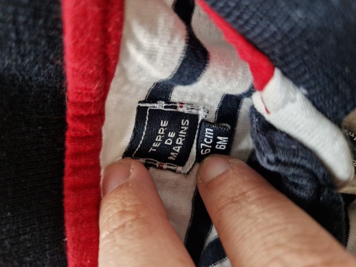 Polo Manches Longues Marinière Bleu Marine Terre de Marins - 6 mois - photo numéro 3