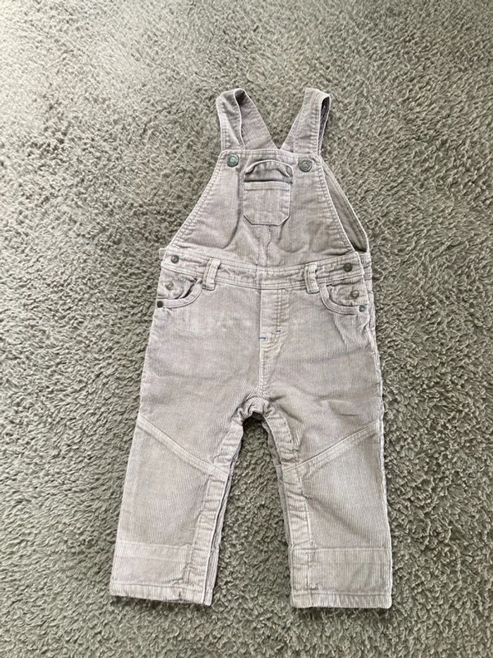 Salopette velours grise 12 mois