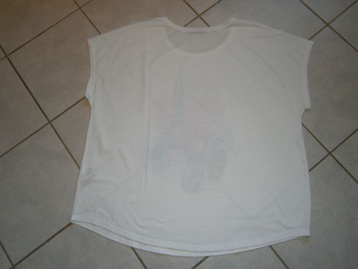 Tee-shirt MC blanc SHEIN Curve Taille 2XL - photo numéro 5