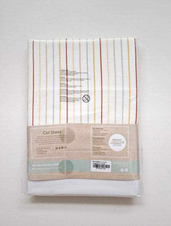 Little Dutch - Drap de lit - Vintage Sunny Stripes - 110 x 140 cm - Neuf ! - photo numéro 2