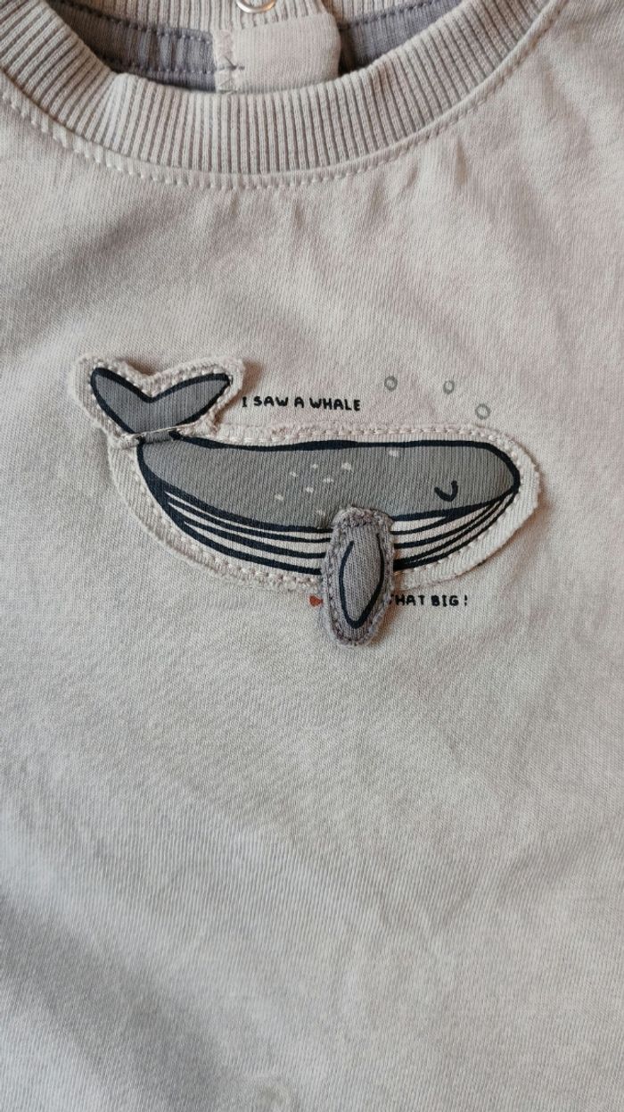 T-shirt baleine 3 mois - photo numéro 2