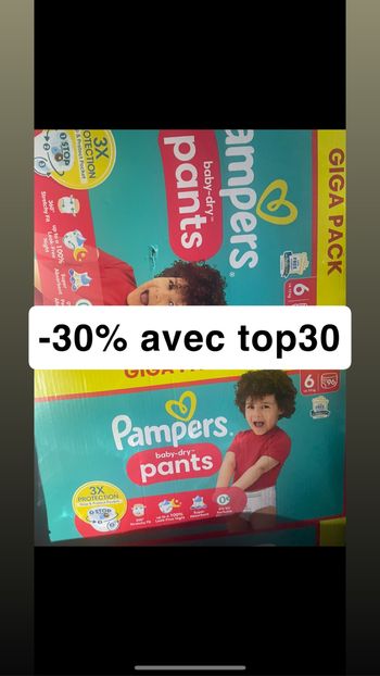 Deux giga pack de couches culottes taille 6
