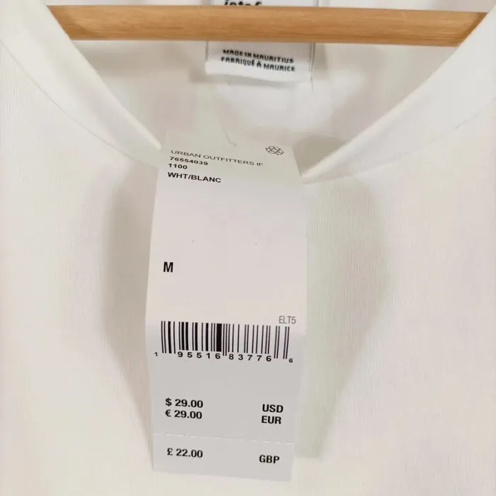 T-shirt blanc côtelé "iets frans" Taille M A706 - photo numéro 8
