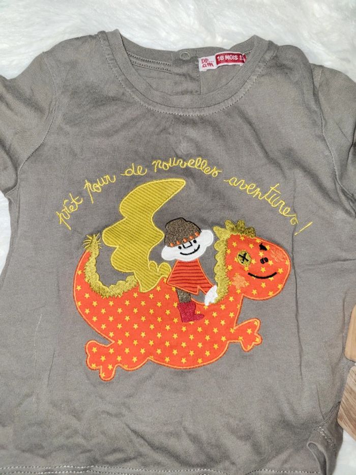 Lot tee shirt 18mois dpam - photo numéro 3