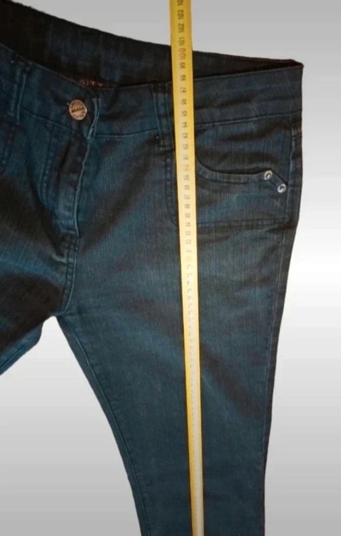 Jean stretch gris noir taille M  38 la city - photo numéro 7