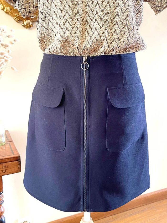 Sublime jupe à  poche plaquée et fermeture avant noir Wallis taille 38 neuve style sixties