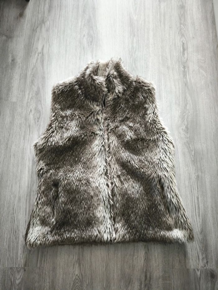 Veste sans manches fourrure