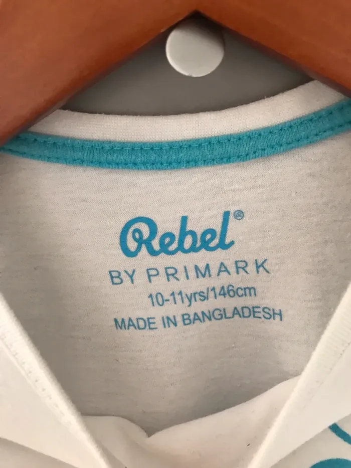 garçon t-shirt manches courtes primark 10 11 ans 146 cm blanc à motif singe - photo numéro 4