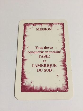 Carte mission l'Asie pièce détachée jeu de société Risk la conquête du monde Parker #A54
