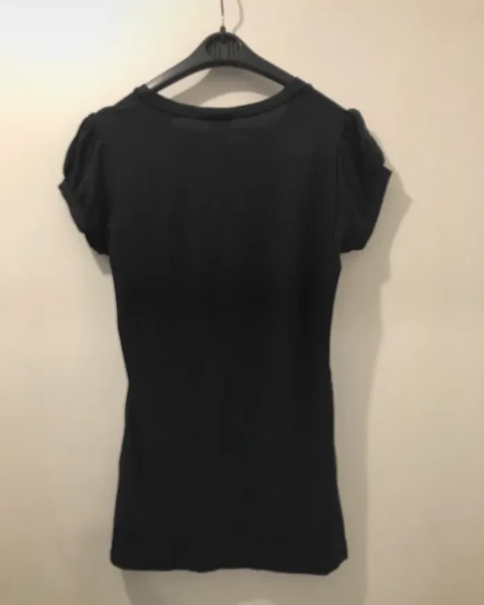 Haut femme camaïeu manche courts noir taille 2 - photo numéro 2