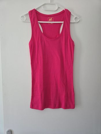 Débardeur marcel femme rose fushia été 100% coton TBE taille M mim