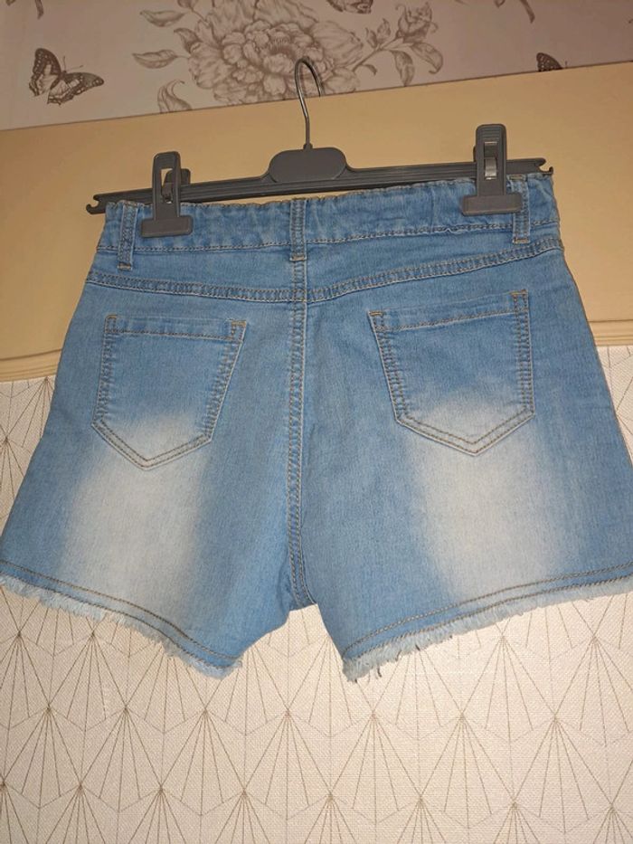 T-shirt fille bleu clair délavé tbe 14 ans - photo numéro 9