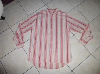 chemise manche longue rayé rose Lacoste taille 41