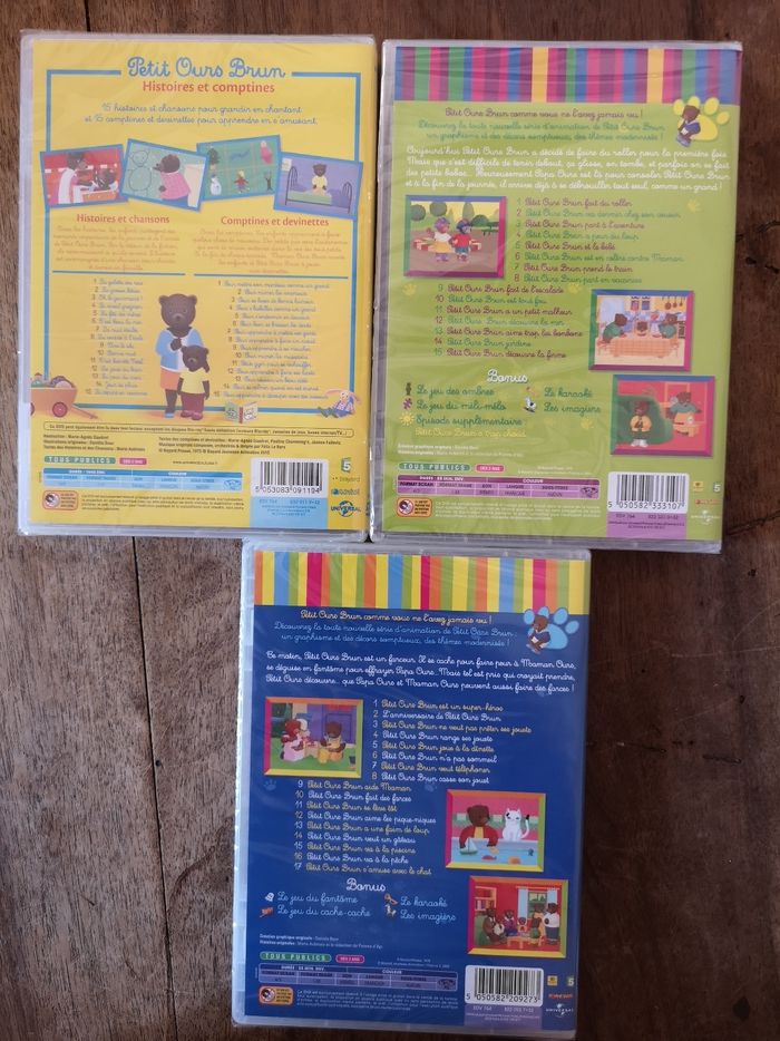 Lot de 3 dvd neuf sous blister petit ours brun - photo numéro 2