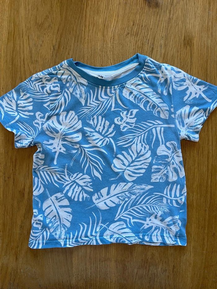 T shirt bleu et blanc type Hawaï 3 ans - photo numéro 4