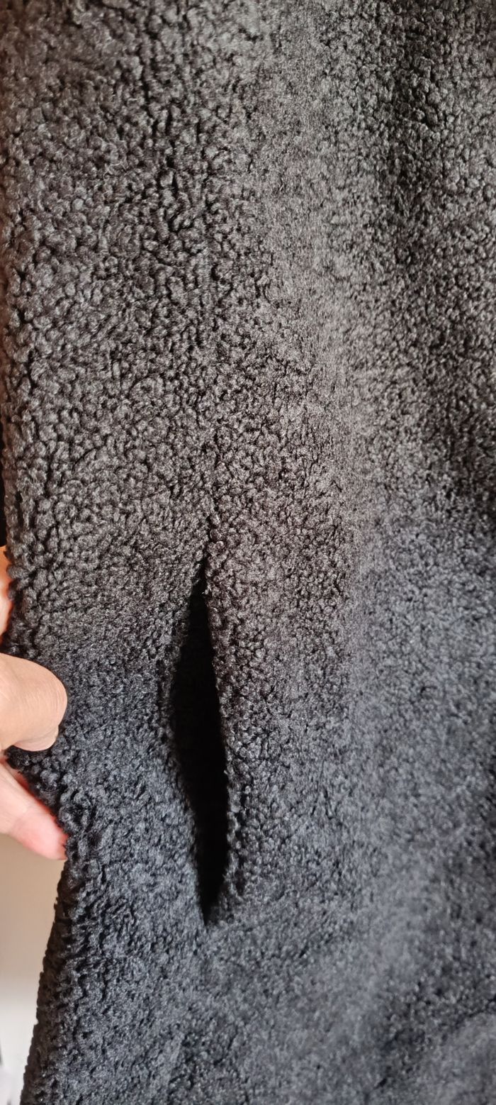 Manteau sherpa molleton noir - photo numéro 4