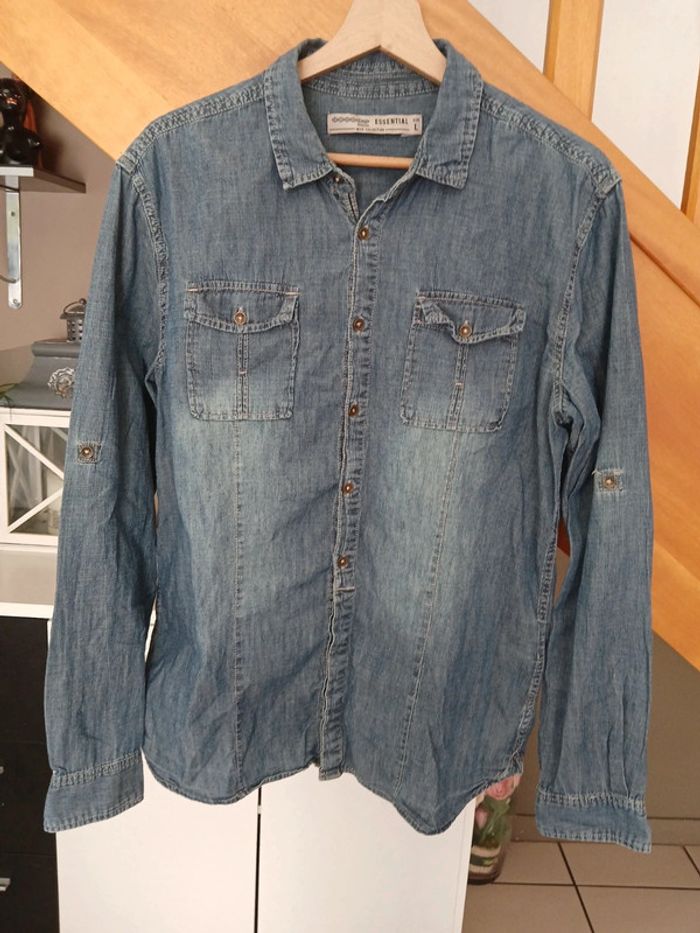 Chemise jeans pour homme Taille L 🌿🌈 - photo numéro 4