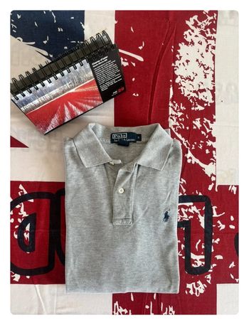 Polo Ralph Lauren gris/cavalier bleu marine taille S