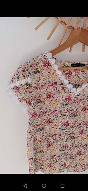 Blouse été manches courtes, fleurie