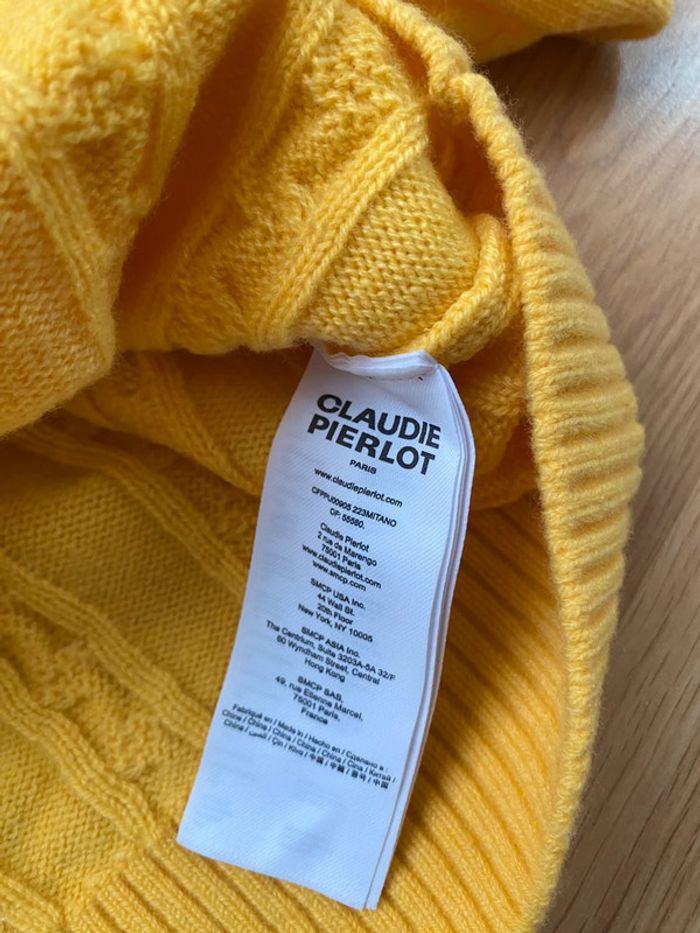 Pull Claudie pierlot en laine jaune mimosa - photo numéro 7