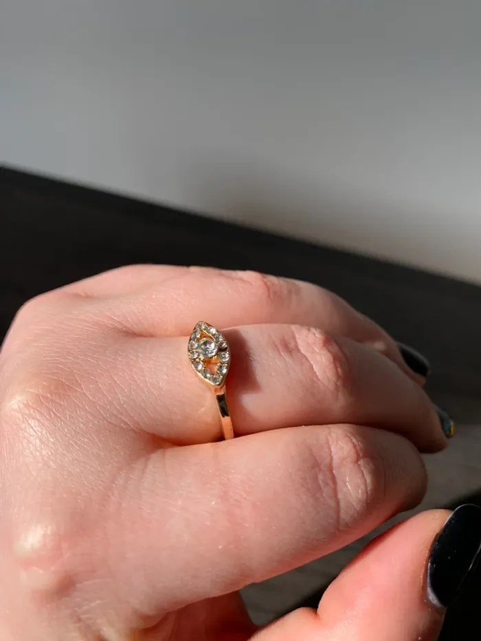 Bague œil doré et strass - photo numéro 2