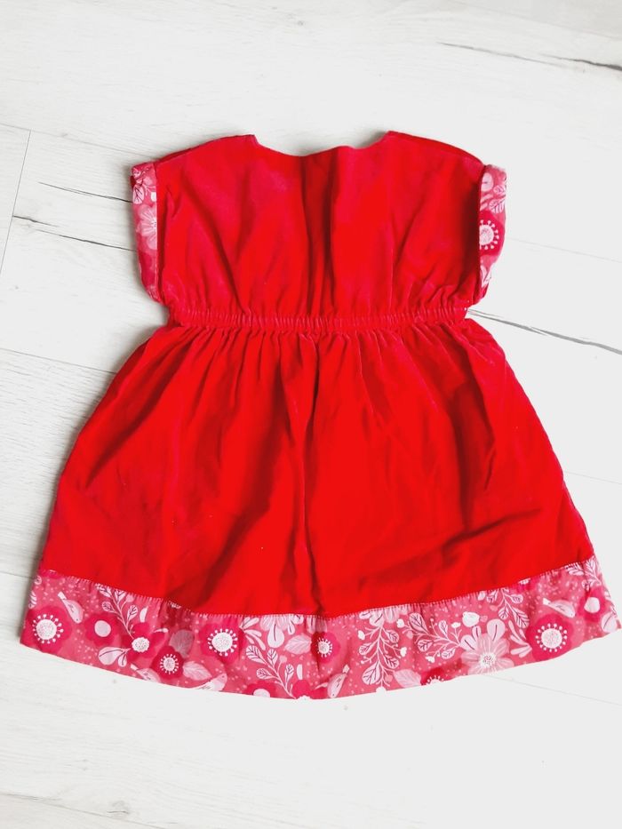 Vêtement fille robe rouge velours Vert Baudet 3 ans - photo numéro 3